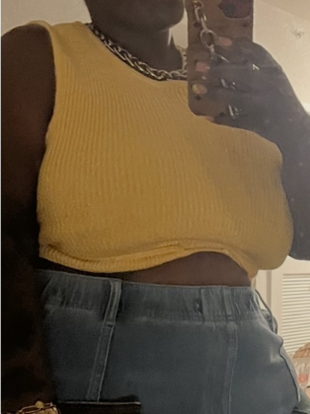 Eloquii Yellow Ribbed Cropped Tank Top